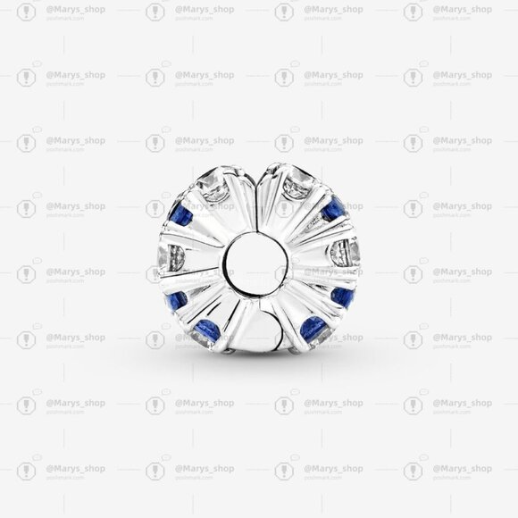 Pandora Clear & Blue Sparkling Clip Charm|Pendant - Picture 3 of 4